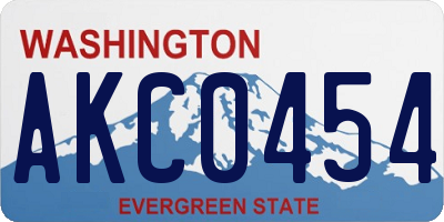 WA license plate AKC0454