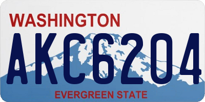 WA license plate AKC6204