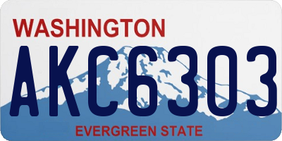 WA license plate AKC6303