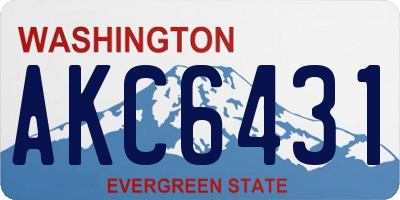 WA license plate AKC6431