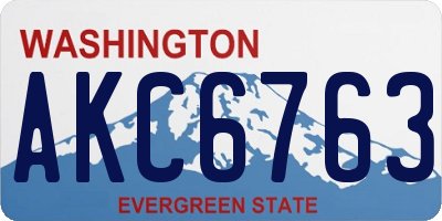 WA license plate AKC6763