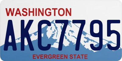 WA license plate AKC7795