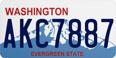 WA license plate AKC7887
