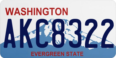 WA license plate AKC8322