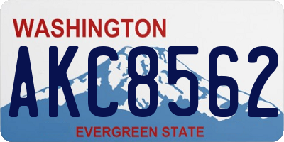 WA license plate AKC8562