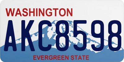 WA license plate AKC8598