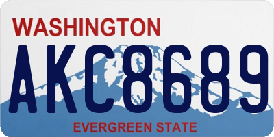 WA license plate AKC8689