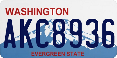 WA license plate AKC8936