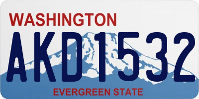 WA license plate AKD1532