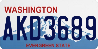 WA license plate AKD3689