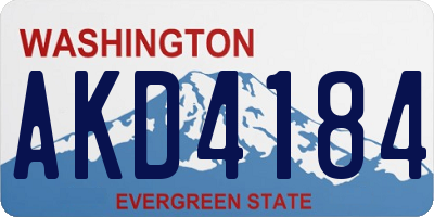 WA license plate AKD4184