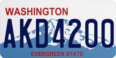 WA license plate AKD4200