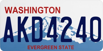 WA license plate AKD4240