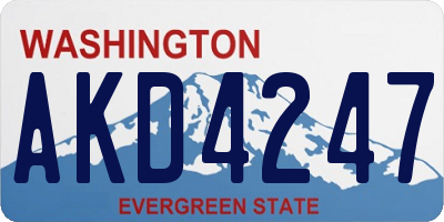 WA license plate AKD4247