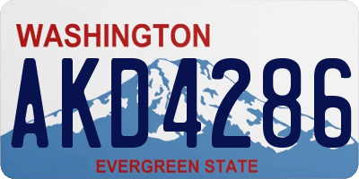 WA license plate AKD4286