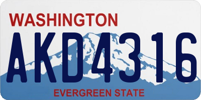 WA license plate AKD4316