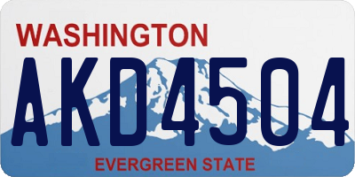 WA license plate AKD4504