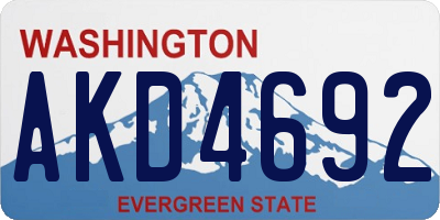 WA license plate AKD4692
