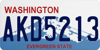 WA license plate AKD5213