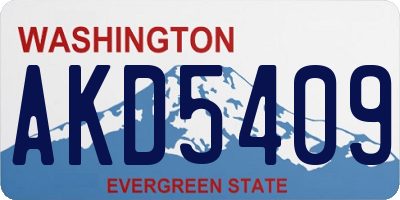WA license plate AKD5409