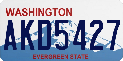 WA license plate AKD5427