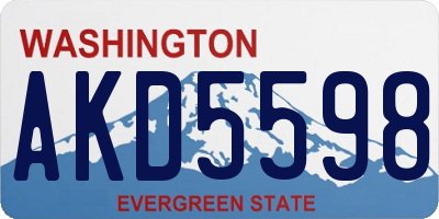 WA license plate AKD5598