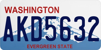 WA license plate AKD5632