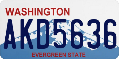WA license plate AKD5636