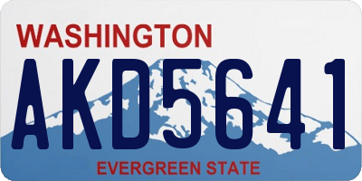 WA license plate AKD5641