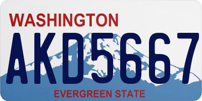 WA license plate AKD5667