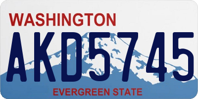 WA license plate AKD5745