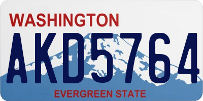 WA license plate AKD5764