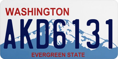 WA license plate AKD6131