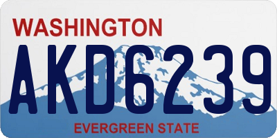 WA license plate AKD6239