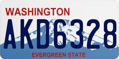 WA license plate AKD6328