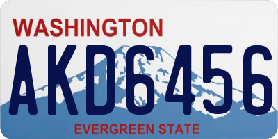 WA license plate AKD6456