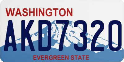 WA license plate AKD7320