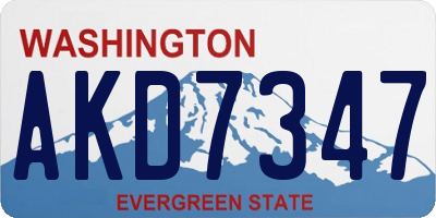 WA license plate AKD7347