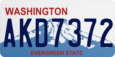 WA license plate AKD7372