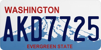 WA license plate AKD7725