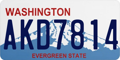WA license plate AKD7814