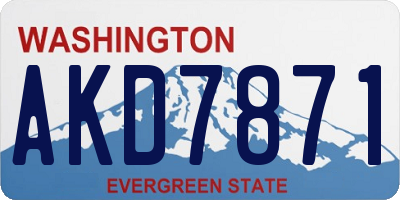 WA license plate AKD7871