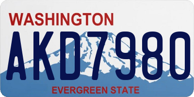 WA license plate AKD7980
