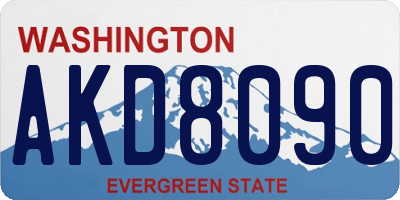 WA license plate AKD8090