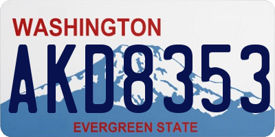 WA license plate AKD8353