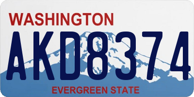 WA license plate AKD8374