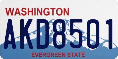 WA license plate AKD8501