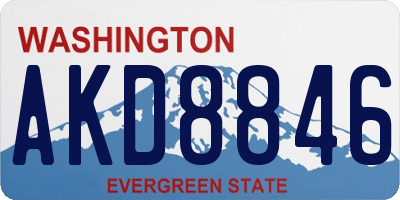 WA license plate AKD8846