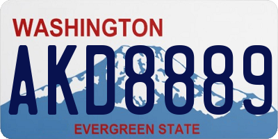 WA license plate AKD8889