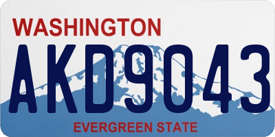WA license plate AKD9043